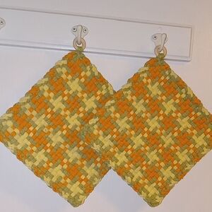Handwoven Pot Holders Large Size 8" x 8"